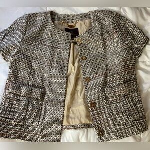 Mulberry Black and Brown Tweed Blazer